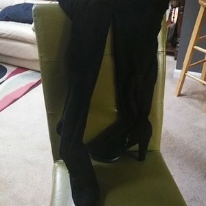 Woman's high heel over the knee black boots
